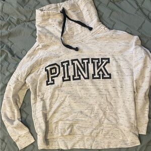 PINK hoodie size medium white heather